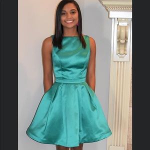 green sherri hill dress